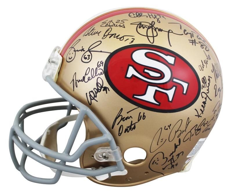 49ers Legends (37) Montana, Young, Rice, Clark +33 Signed F/S Proline Helmet PSA - 4