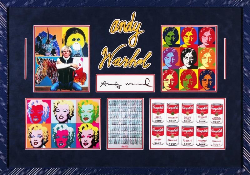 Andy Warhol Authentic Signed & Framed 2.5x7.5 Cut Signature (Beckett LOA): Object Type: Photograph,Autograph Authentication: Beckett,Industry: Movies,Original/Reproduction: Original,PRODUCT_COA: Beckett,PRODUCT_SIGNED_BY_NAME: Andy Warhol,Country of Origin: United States