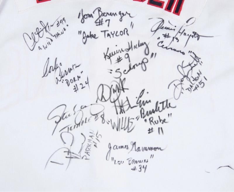 "Major League" Movie Cast Signed Tom Berenger Cleveland Indians Jersey JSA COA - 4