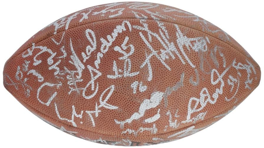 1991 Chicago Bears Team Signed Football 25+Sigs With Walter Payton JSA COA - 4