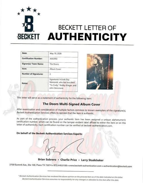 The Doors: Ray Manarek, Robby Krieger & John Densmore Signed Album (Beckett LOA) - 4