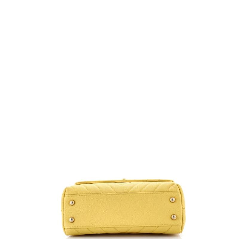 Chanel Coco Top Handle Bag Chevron Caviar Mini - 4