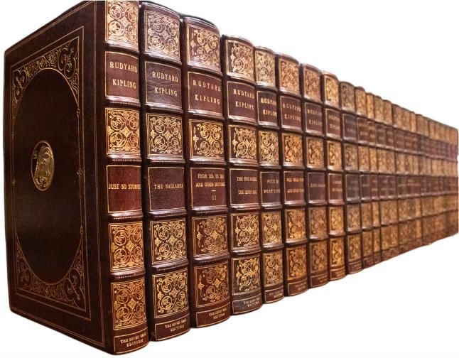 1914 The Works of Rudyard Kipling Limited Edition **Signed** Deluxe Leather - 2