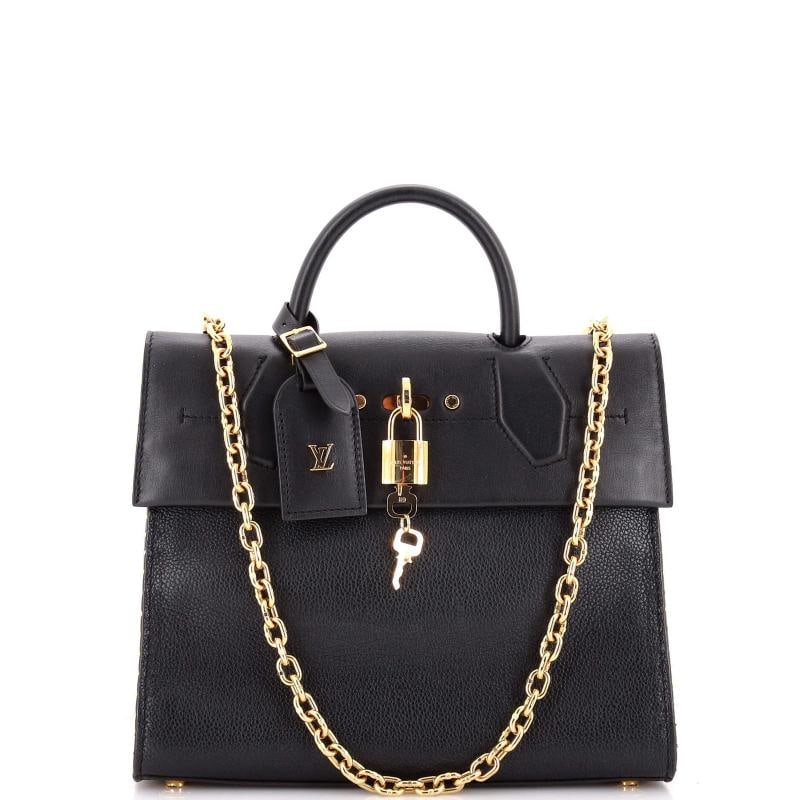 Louis Vuitton City Steamer One Handle Bag Leather: Accessories: Luggage Tag, Keys, Lock, With Strap Measurements: Handle Drop 3.5", Height 8", Width 10", Depth 4", Strap Drop 10". Condition: Pre-owned - Good,Brand: Louis Vuitton,Exterior Material: