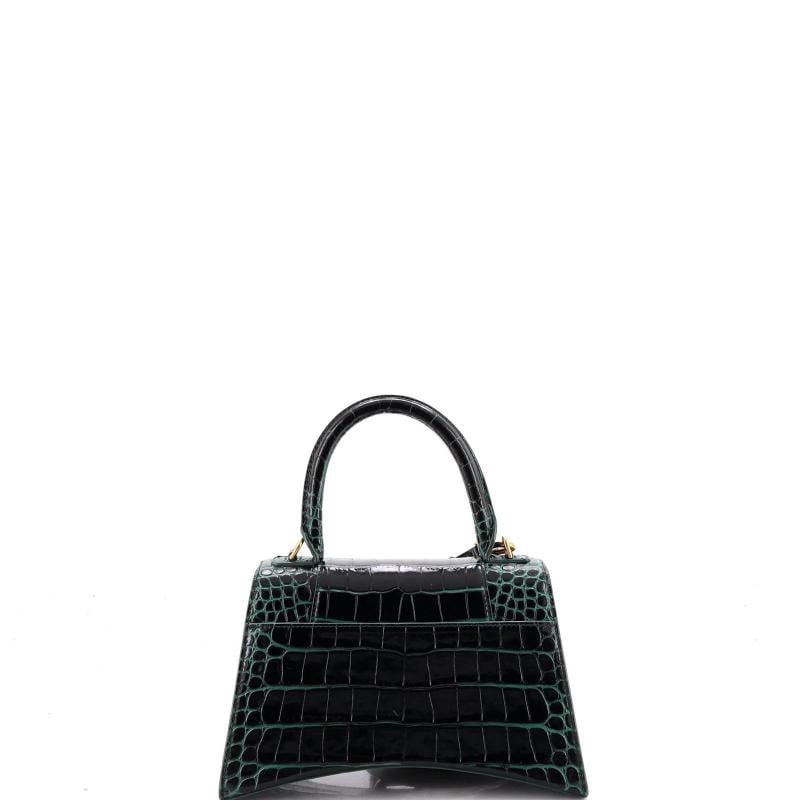 Balenciaga Hourglass Top Handle Bag Crocodile Embossed Leather Small - 3