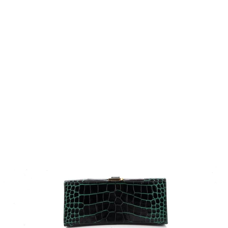 Balenciaga Hourglass Top Handle Bag Crocodile Embossed Leather Small - 4