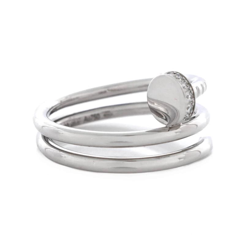 Cartier Juste un Clou Double Ring 18K White Gold and Diamonds Small - 2