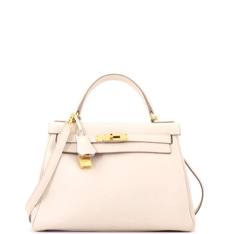 Hermes Kelly Handbag Light Togo with Gold Hardware 28 (1 of 8)