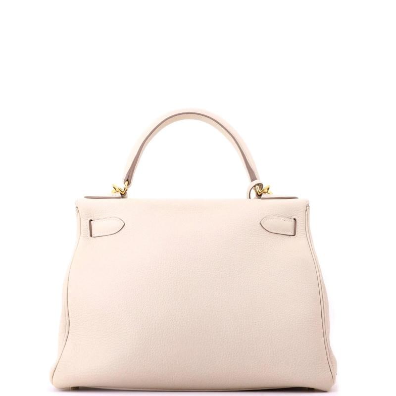 Hermes Kelly Handbag Light Togo with Gold Hardware 28 - 4
