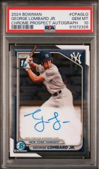 2024 Bowman Chrome George Lombard Jr. PSA 10 Auto 1st Prospect RC (1 of 1)