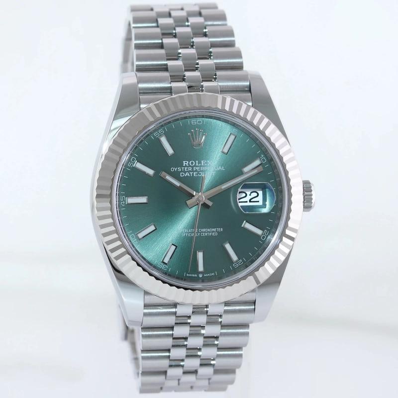 2024 NEW PAPERS Rolex 126334 DateJust 41 Mint Green Jubilee Fluted Watch Box - 3