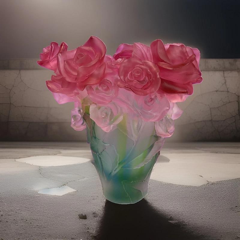 Crystal Rose Vase Multi Color H8Ã¢â‚¬Â? Green Multi Harvey Art Glass : Condition: Used: An item that has been used previously. The item may have some signs of cosmetic wear, but is ... Read moreabout the conditionUsed: An item that has been used previously. The item may