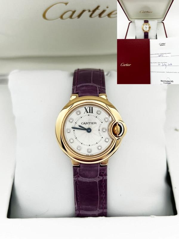 Cartier Ref 3007 Ladies Ballon Bleu Diamond Dial 18K Rose Gold Box Paper: Condition: Pre-owned - Excellent,Movement: Quartz,Seller Warranty: Yes,Year Manufactured: 2010-2019,With Papers: Yes,Reference Number: 3007,Band/Strap: Two-Piece Strap,Brand: Cartier,Department: