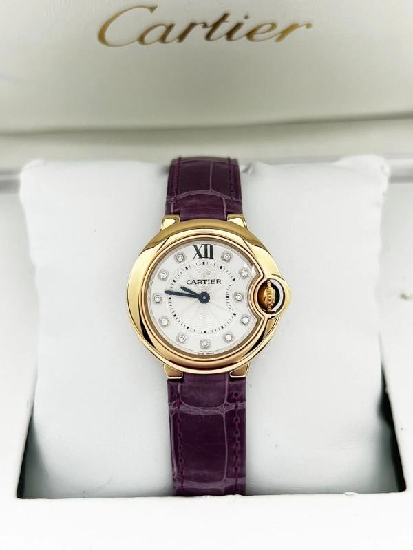 Cartier Ref 3007 Ladies Ballon Bleu Diamond Dial 18K Rose Gold Box Paper - 3