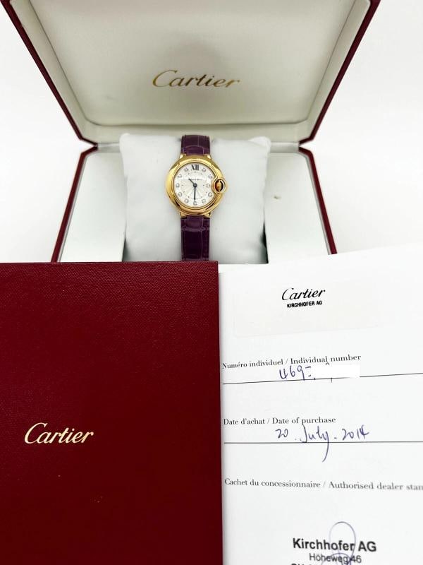 Cartier Ref 3007 Ladies Ballon Bleu Diamond Dial 18K Rose Gold Box Paper - 4