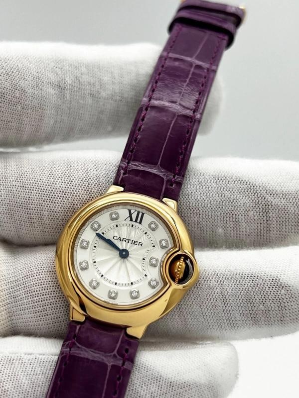 Cartier Ref 3007 Ladies Ballon Bleu Diamond Dial 18K Rose Gold Box Paper - 5