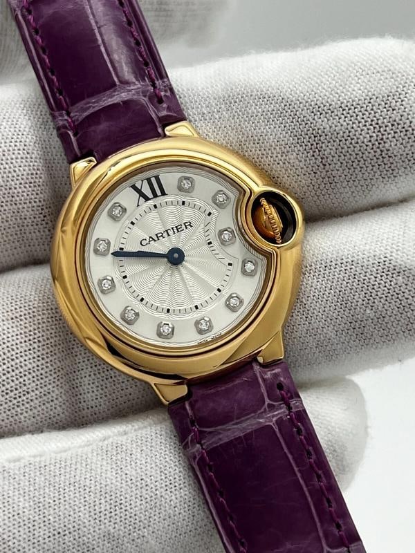 Cartier Ref 3007 Ladies Ballon Bleu Diamond Dial 18K Rose Gold Box Paper - 6