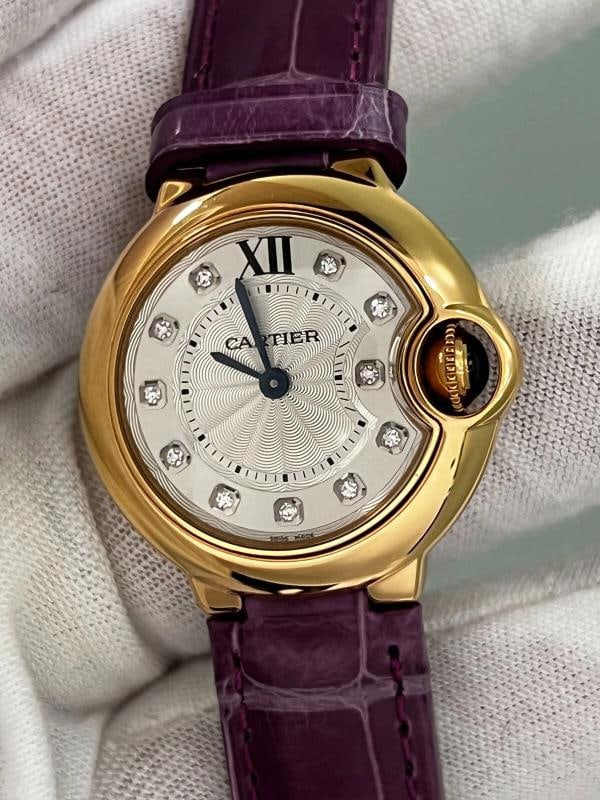 Cartier Ref 3007 Ladies Ballon Bleu Diamond Dial 18K Rose Gold Box Paper - 9