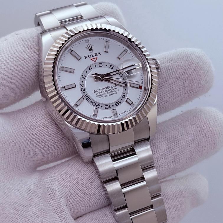 2024 Rolex Sky Dweller 336934 42mm White Dial 18k White Gold Steel Box Paper - 3