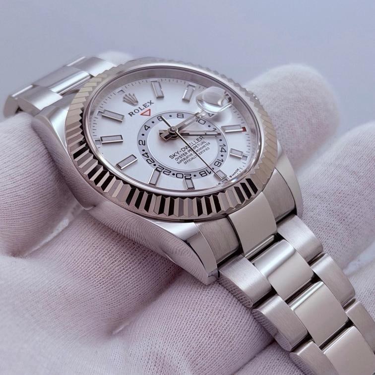 2024 Rolex Sky Dweller 336934 42mm White Dial 18k White Gold Steel Box Paper - 5