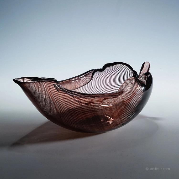 Vintage Tessuto Bowl by Tyra Lundgren for Venini, Murano - 2