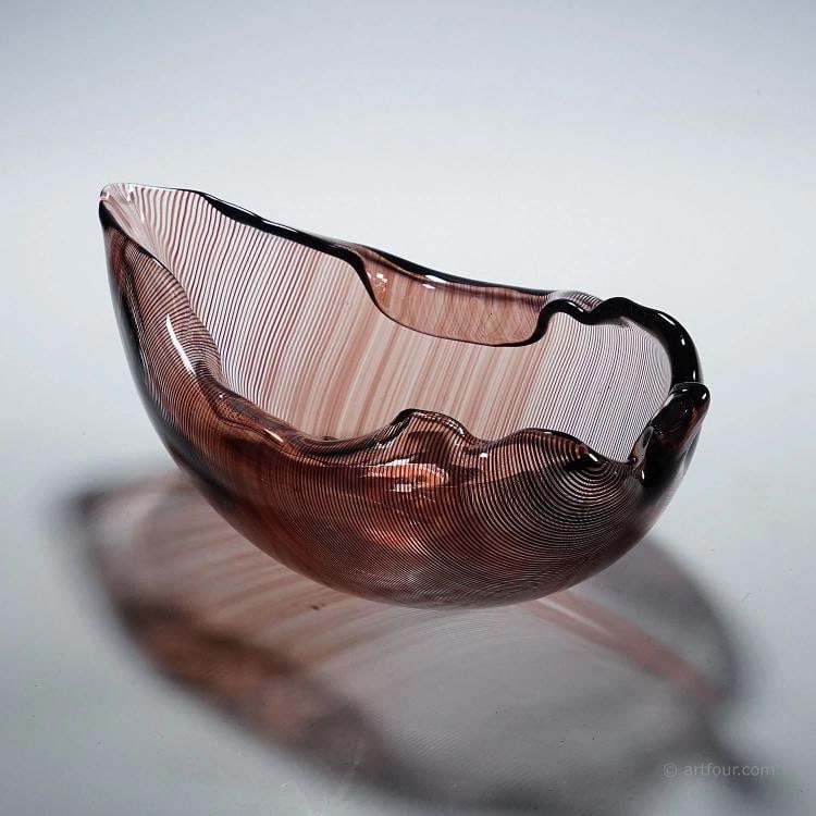 Vintage Tessuto Bowl by Tyra Lundgren for Venini, Murano - 4