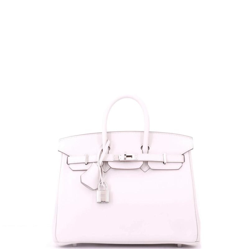 Hermes Birkin Handbag Grey Swift with Palladium Hardware 25: Condition: Pre-owned - Excellent,Brand: Hermes,Exterior Material: Leather,Style: Totes,Exterior Color: Gray,Department: Women,Size: 25,Accessories: Clochette, Keys, Box, Lock, Dust Bag