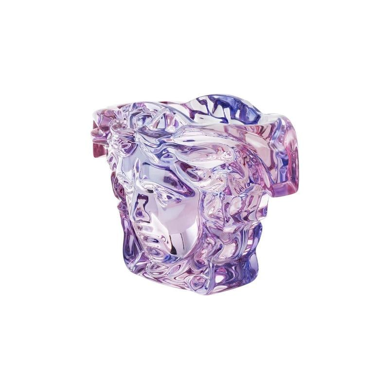 Versace Rosenthal Medusa Grande Vase H. 19 cm (7.48") Pink-Blue, in Crystal - 2