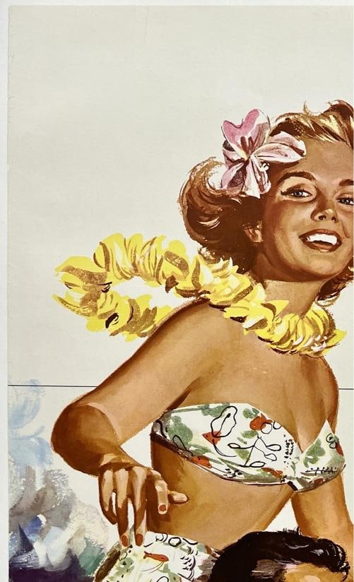 Original Vintage Poster HAWAII NORTHWEST ORIENT AIRLINES Airline Travel LINEN - 2
