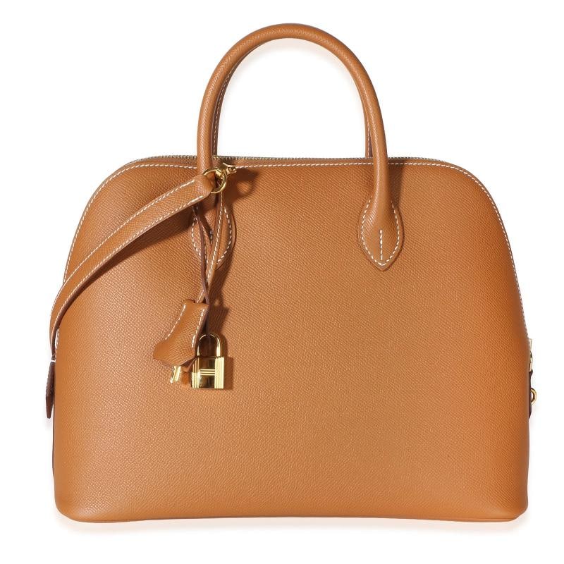 HermÃƒÂ¨s Gold Epsom Bolide 30 GHW: Condition: Pre-owned - Good,Dimensions: 12 x 9 x 4.75,Handbag Accessories: Box;Clochette;Lock;Care Booklet;Key;Removable Strap,Bag Width: 12 in,Bag Depth: 4.75 in,Bag Height: 9 in,Department: Unisex,S