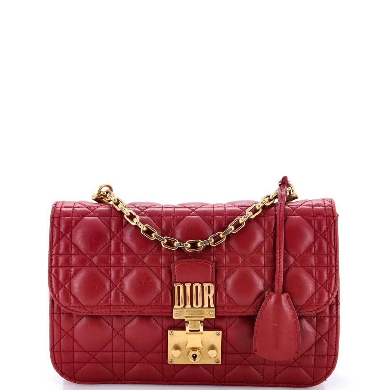 Christian Dior Dioraddict Flap Bag Cannage Quilt Lambskin Medium: Condition: Pre-owned - Good,Brand: Christian Dior,Exterior Material: Leather,Style: Shoulder Bags,Exterior Color: Burgundy,Department: Women,Size: Medium,Accessories: Clochette, Keys