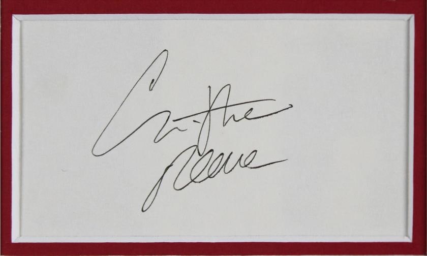 Christopher Reeve Superman Authentic Signed & Framed 3x5 Index Card BAS #AC33413 - 3