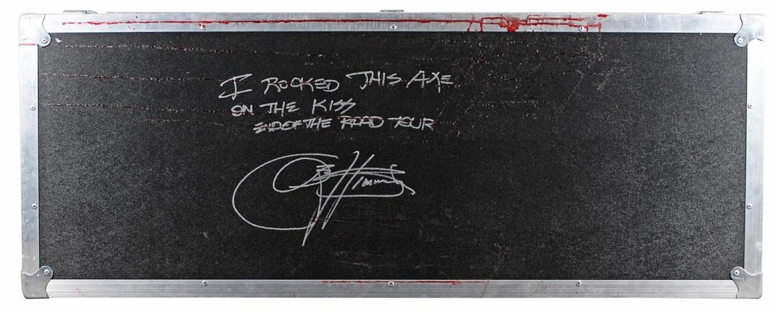 Gene Simmons Authentic Signed & Inscribed Stage Used Axe Guitar & Case BAS LOA - 3