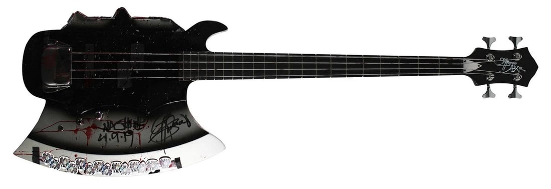 Gene Simmons Authentic Signed & Inscribed Stage Used Axe Guitar & Case BAS LOA - 4