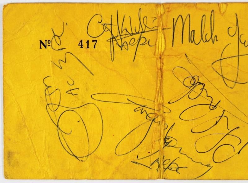 AC/DC Angus, Malcolm, Scott, Rudd & Williams Signed 3.25x6 1978 Ticket Pass JSA - 2