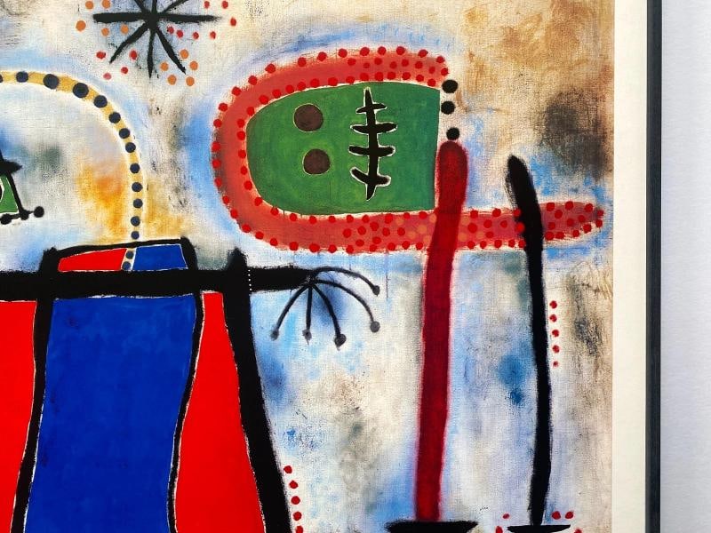 JOAN MIRO RARE 1986 LITHOGRAPH PRINT FRAMED MODERNIST POSTER " PAINTING " 1953 - 10