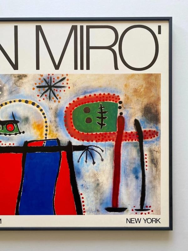 JOAN MIRO RARE 1986 LITHOGRAPH PRINT FRAMED MODERNIST POSTER " PAINTING " 1953 - 3