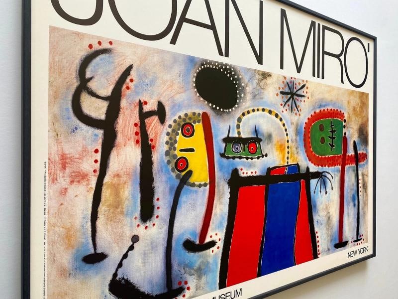 JOAN MIRO RARE 1986 LITHOGRAPH PRINT FRAMED MODERNIST POSTER " PAINTING " 1953 - 6