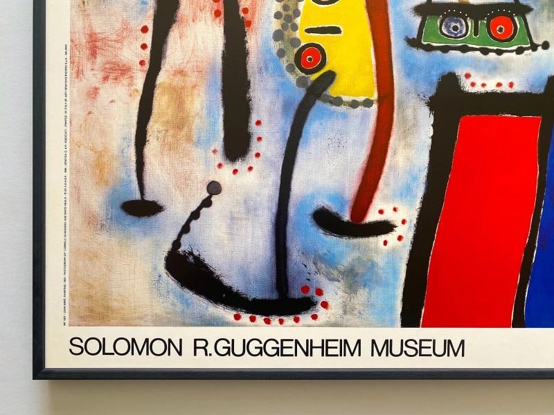 JOAN MIRO RARE 1986 LITHOGRAPH PRINT FRAMED MODERNIST POSTER " PAINTING " 1953 - 7