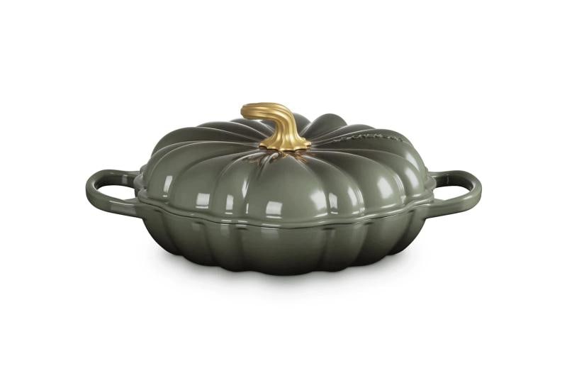 Le Creuset Enamelled Cast Iron Pumpkin Saucepan, 28 cm, Thyme Green , Limited! - 3
