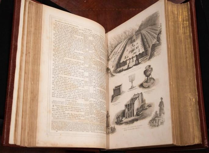 1868 Self-Interpreting Bible Large Family Bible 12" Tall Illustrated Fine Leathe - 16