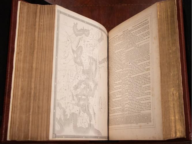 1868 Self-Interpreting Bible Large Family Bible 12" Tall Illustrated Fine Leathe - 18