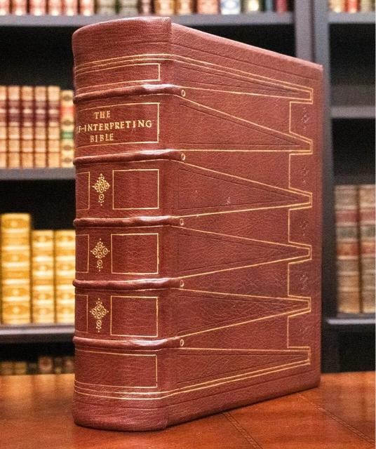 1868 Self-Interpreting Bible Large Family Bible 12" Tall Illustrated Fine Leathe: Binding: Leather,Place of Publication: Edinburgh,Language: English,Special Attributes: Illustrated, Large 12.5" Tall, Fine Leather Binding, Great Condition,Author: God,Publisher: William