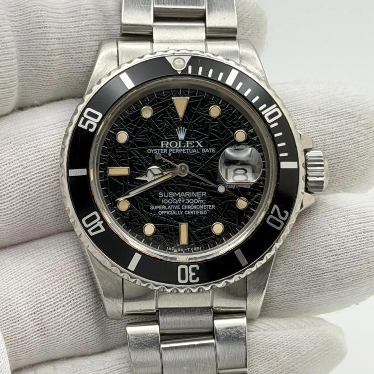 Rolex Submariner 16800 40mm Black SPIDER DIAL Stainless Steel Box Papers - RARE - 2