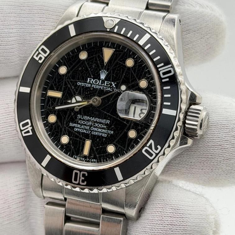 Rolex Submariner 16800 40mm Black SPIDER DIAL Stainless Steel Box Papers - RARE - 3
