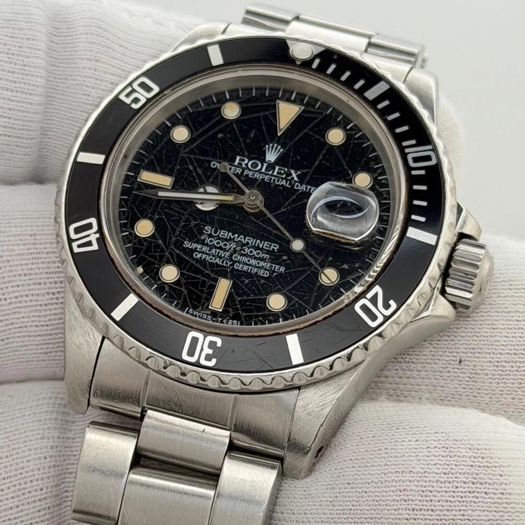Rolex Submariner 16800 40mm Black SPIDER DIAL Stainless Steel Box Papers - RARE - 6