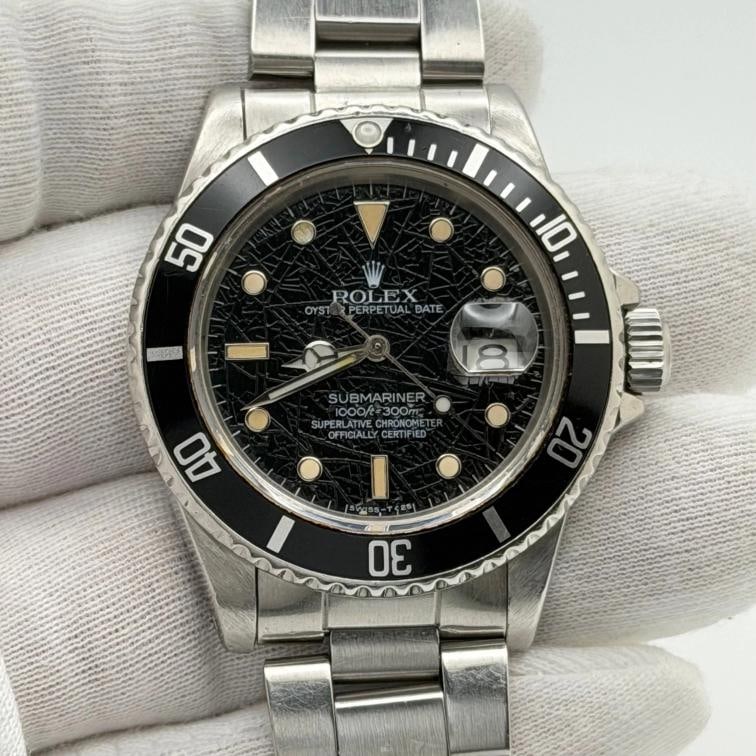 Rolex Submariner 16800 40mm Black SPIDER DIAL Stainless Steel Box Papers - RARE - 7