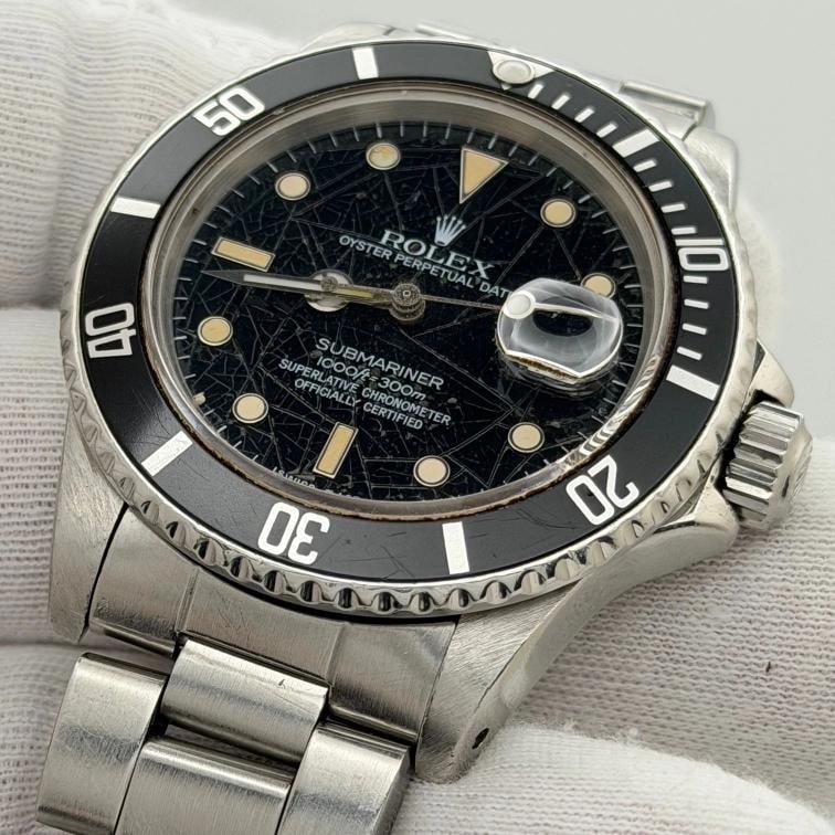 Rolex Submariner 16800 40mm Black SPIDER DIAL Stainless Steel Box Papers - RARE - 8