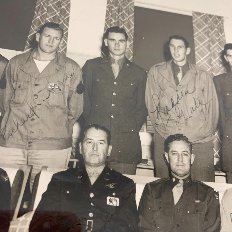 Joe Dimaggio Signed World War 2 US Army Photo Framed JSA COA - 6
