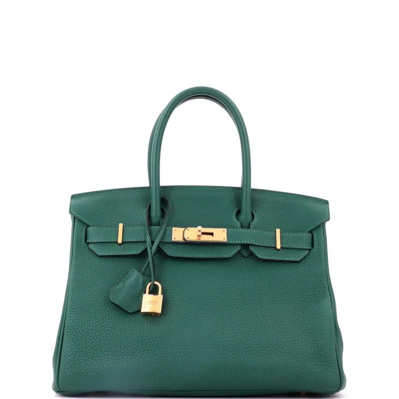 Hermes Birkin Handbag Green Togo with Gold Hardware 30: Condition: Pre-owned - Fair,Brand: Hermes,Exterior Material: Leather,Style: Totes,Exterior Color: Green,Department: Women,Size: 30,Accessories: Lock, Dust Bag, Clochette, Keys Condition: Fair. Exterio